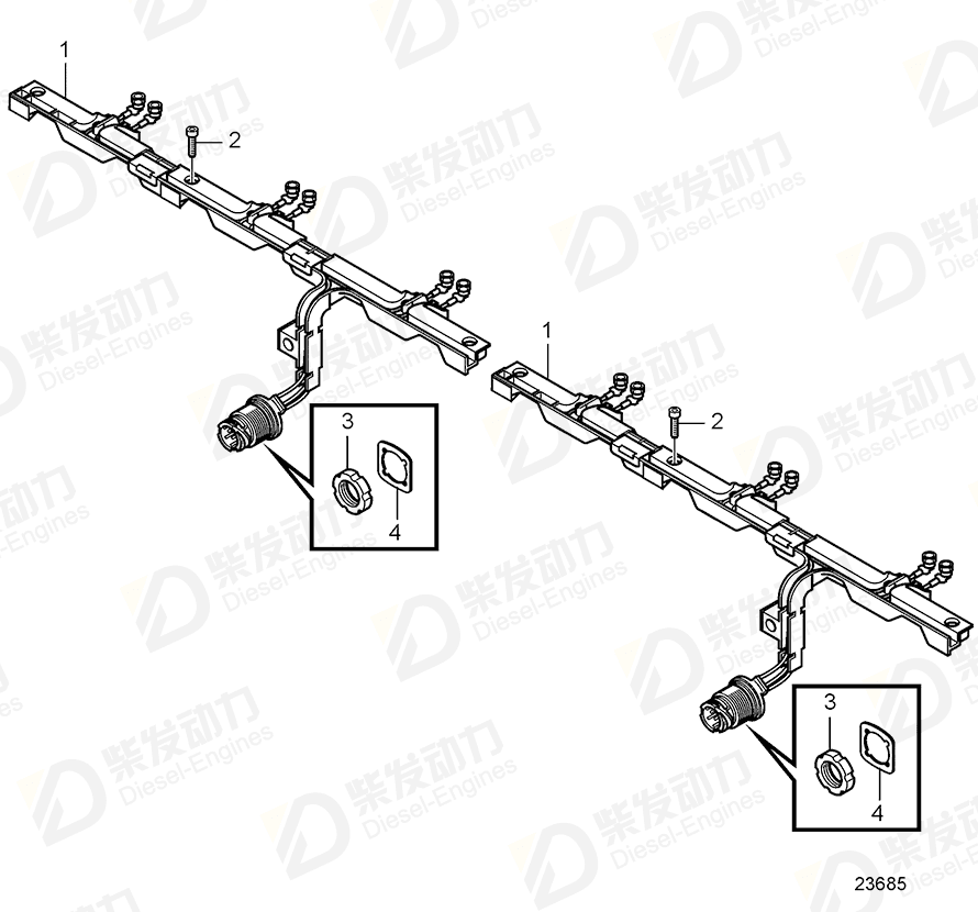 VOLVO Cable harness 20886139 Drawing